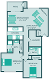 two bedroom apartment floor plan